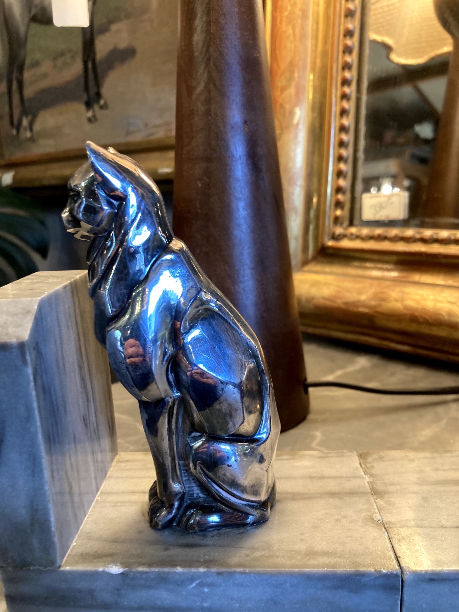 Paire De Serre-livres En Bois Sculpté - Chiens Style Yorkshire - Déco Atypique