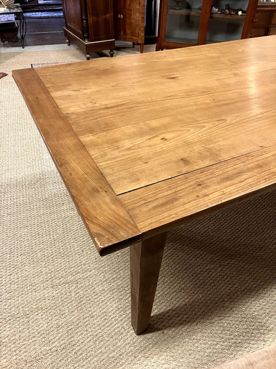 Extra Large Cherry Wood Farmhouse Table With Spindle Legs-photo-1