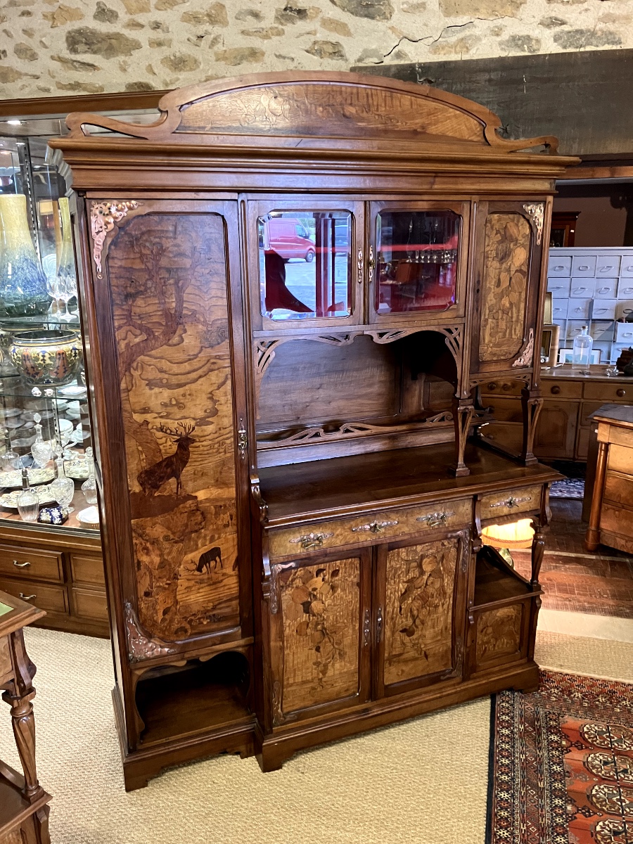Buffet Et Desserte De Salle à Manger En Noyer De Style Art Nouveau