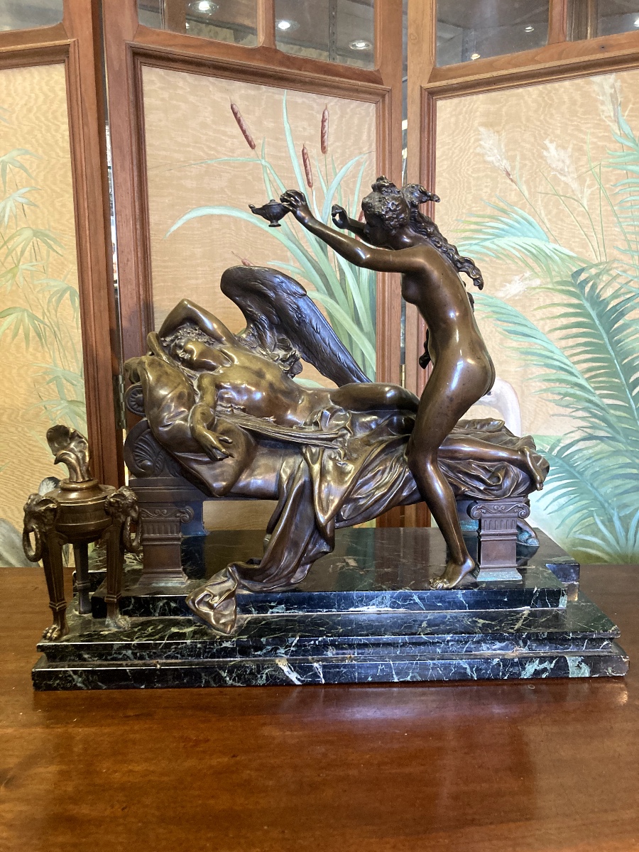 Bronze De Carrier-belleuse Cupidon Et Psyché