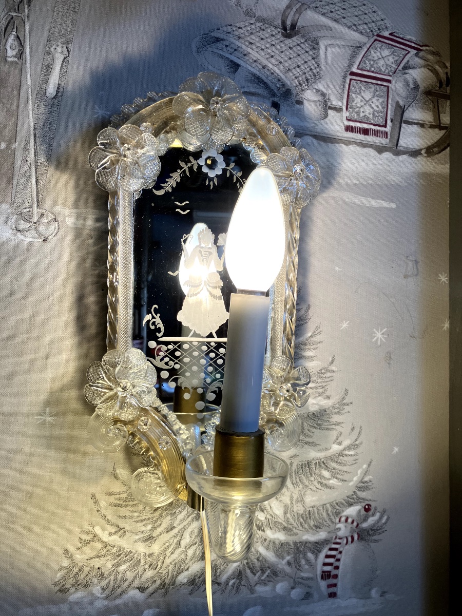 Set Of 10 Murano Glass Wall Sconces-photo-3
