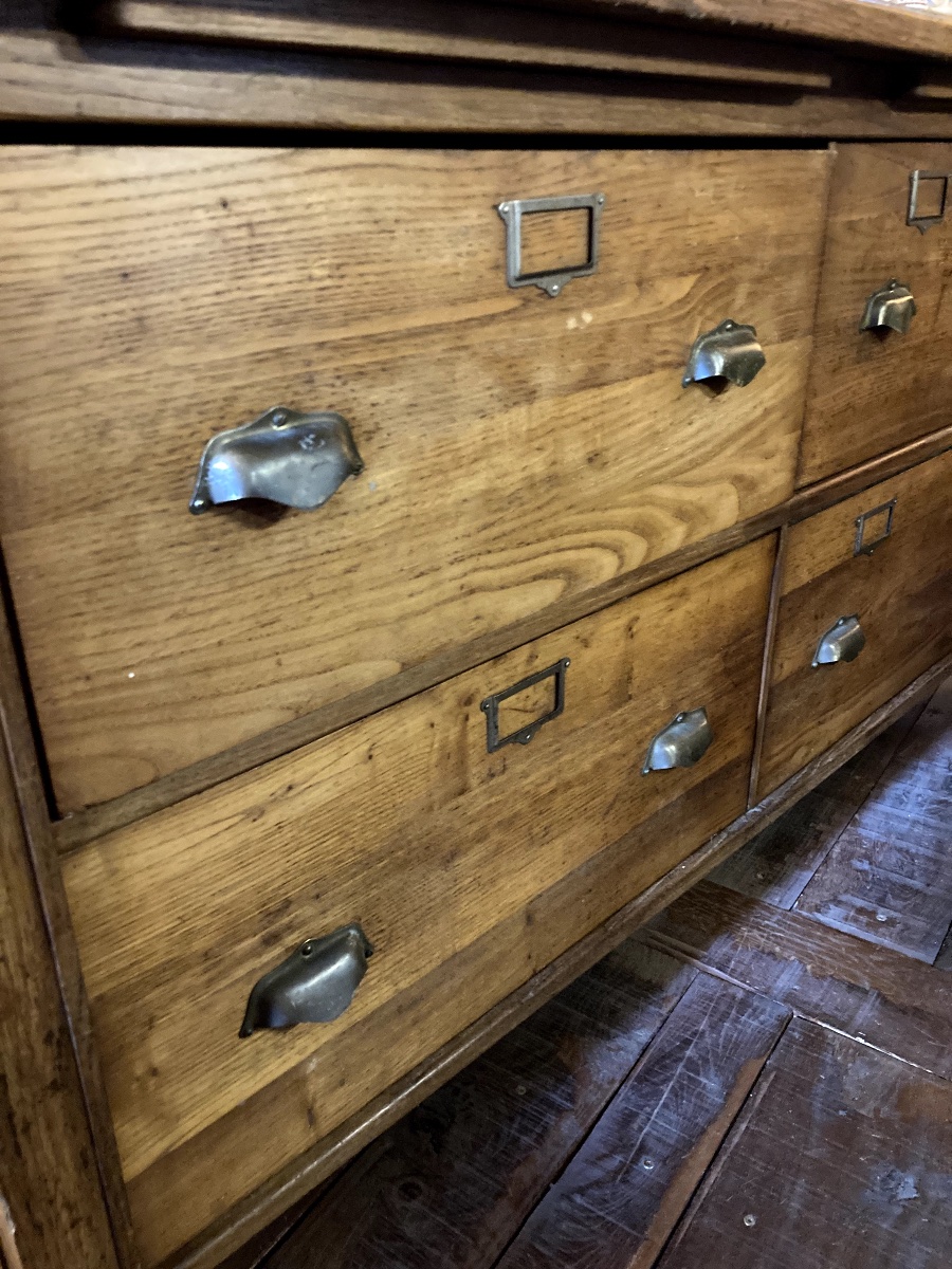 Meuble De Métier, Comptoir De Magasin  à 4 Grands Tiroirs-photo-1