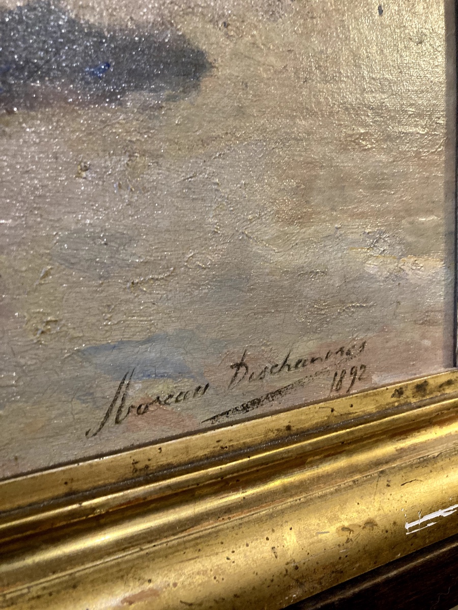 Auguste Moreau-deschanvres - Le Cheval Blanc - Signée et datée-photo-2