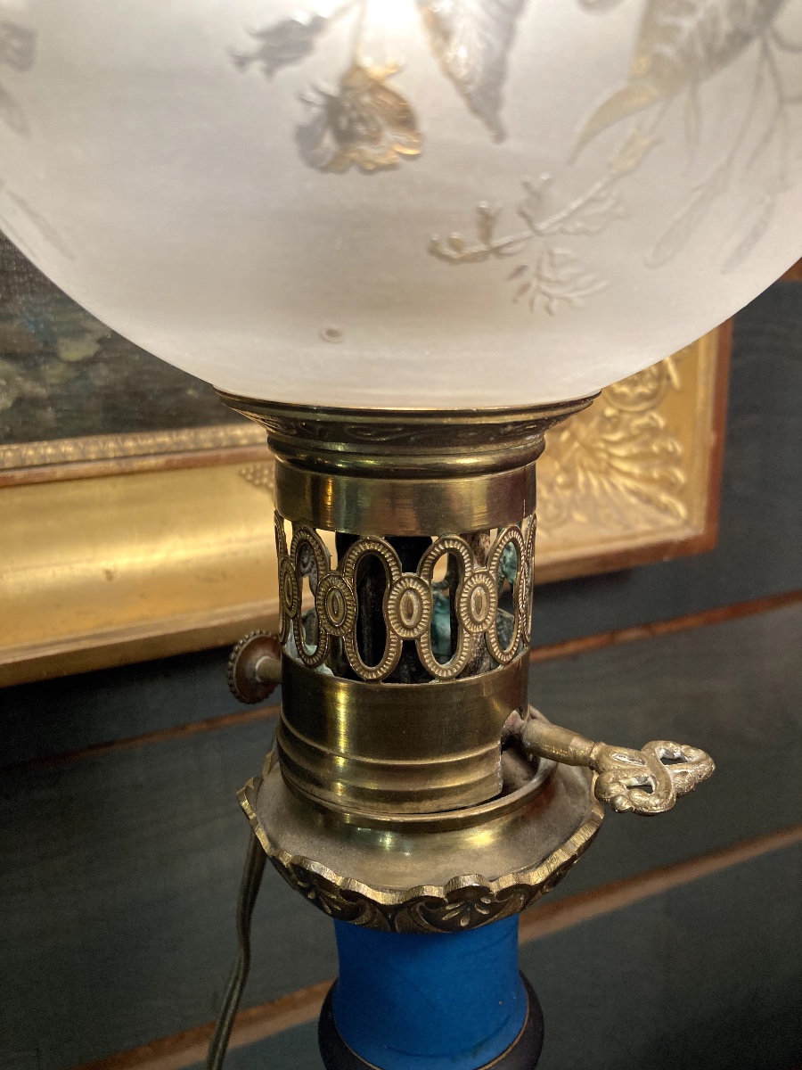 Pair Of Charles X Style  Oil Lamps-photo-2