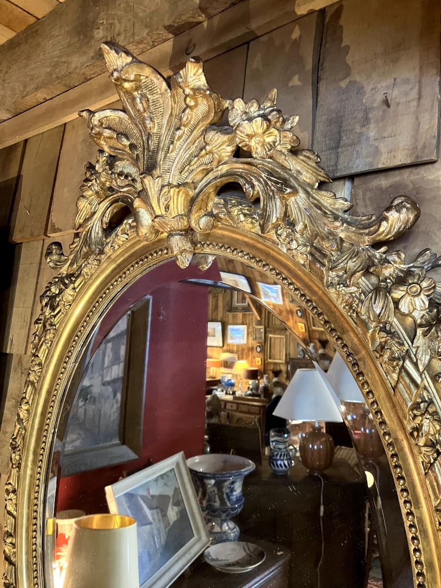 Miroir Oval De Style Louis XV-photo-4