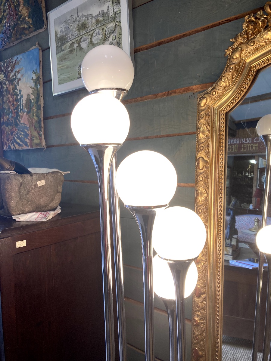 Lampadaire italien  avec 5 globes par Targetti Sankey 1970-photo-4