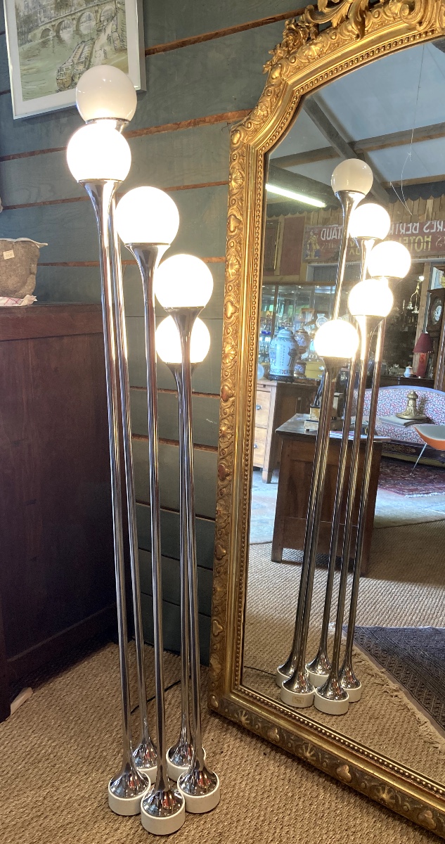 Lampadaire italien  avec 5 globes par Targetti Sankey 1970