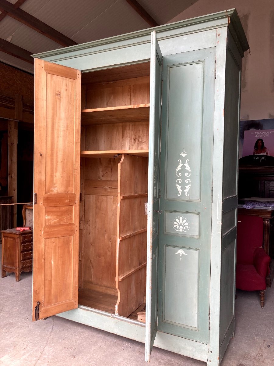 Grande armoire en bois peint-photo-3