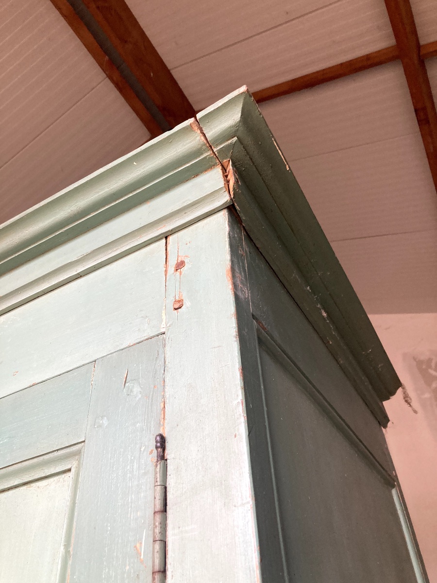 Grande armoire en bois peint-photo-2