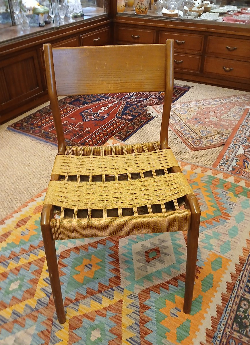 4 Chairs From The 1960s, With Rope Seats-photo-2