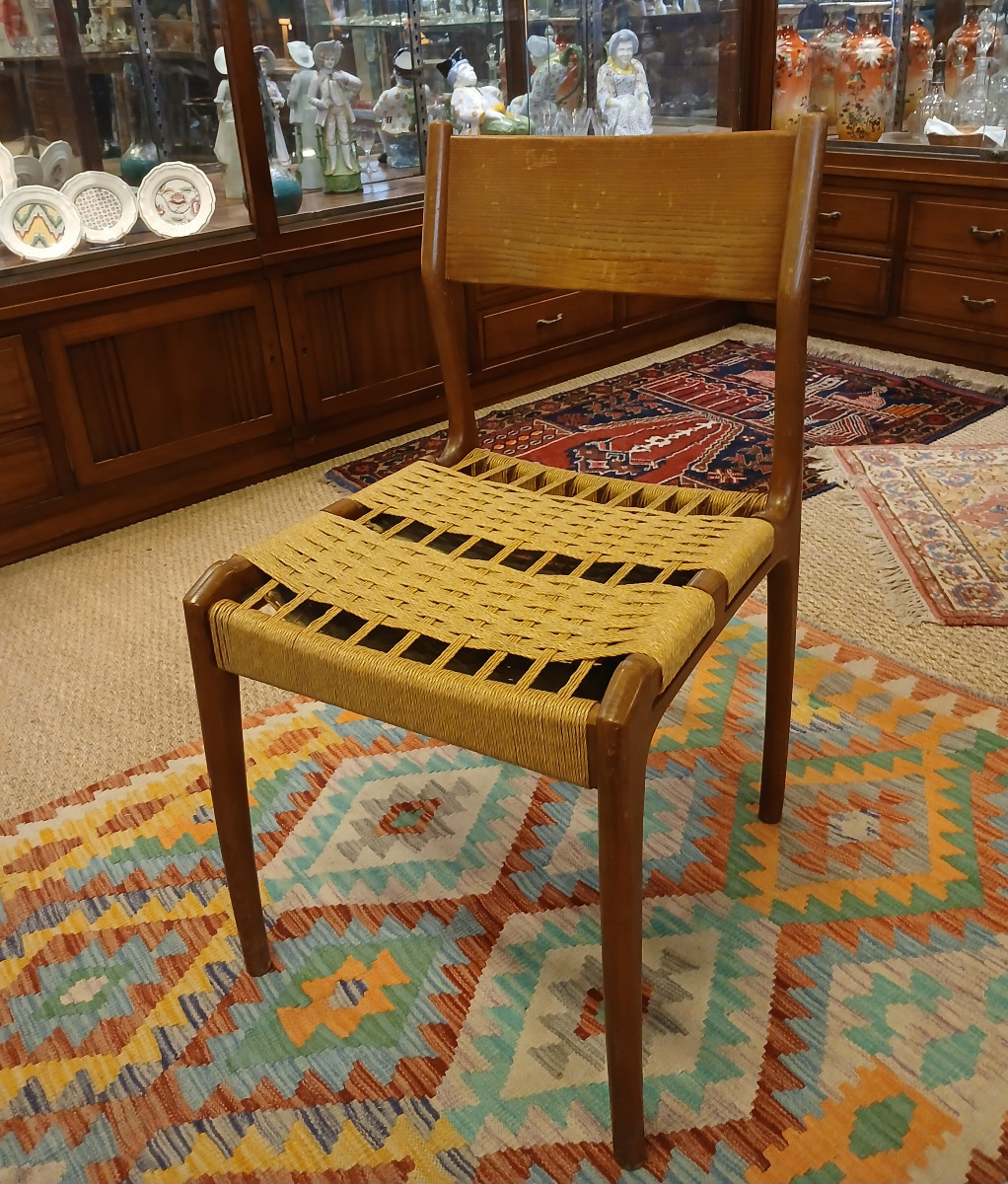 4 Chairs From The 1960s, With Rope Seats