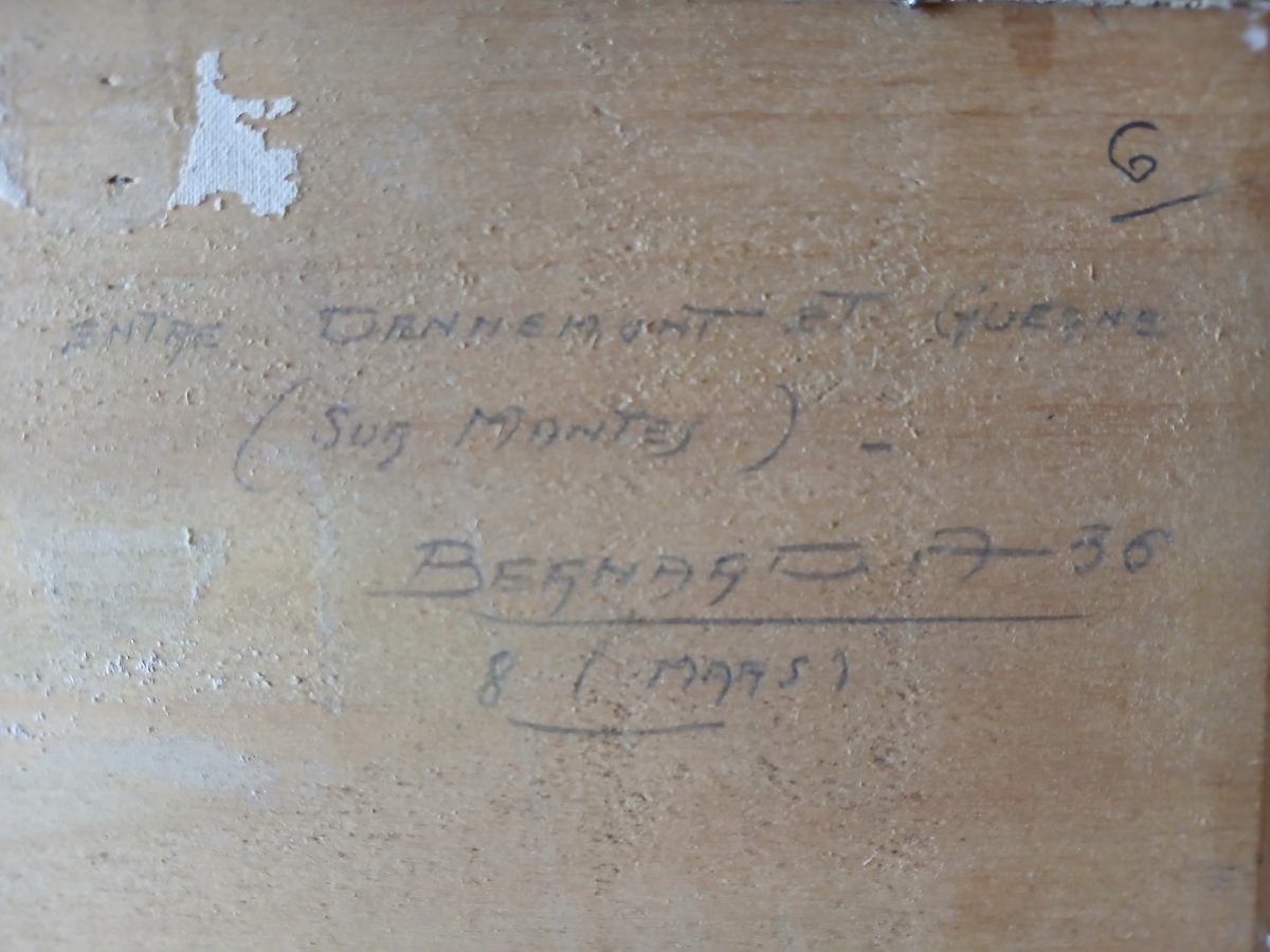 Auguste Bernard, "between Dennemont And Gegne" 1936, Oil On Wood-photo-3