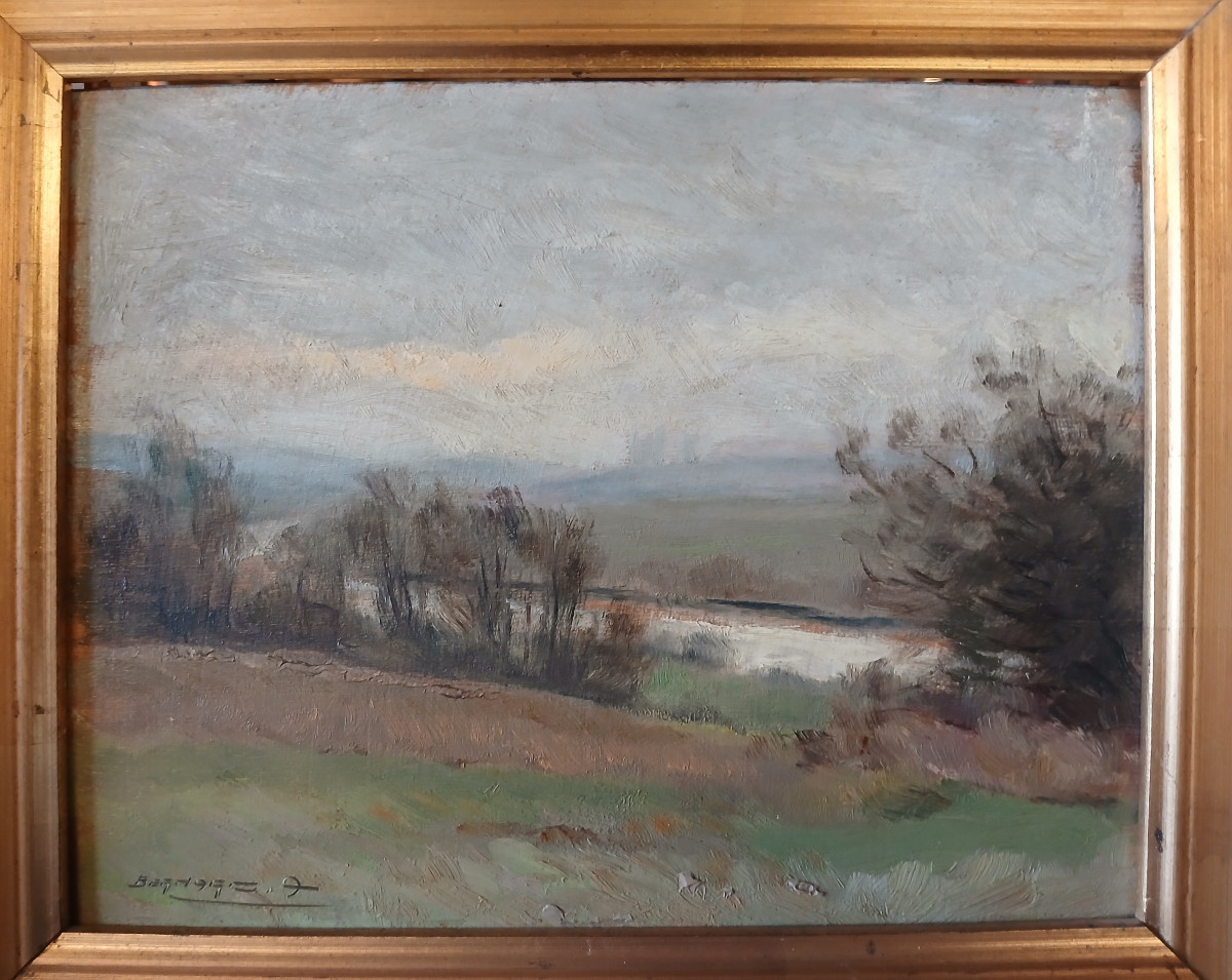 Auguste Bernard, "between Dennemont And Gegne" 1936, Oil On Wood