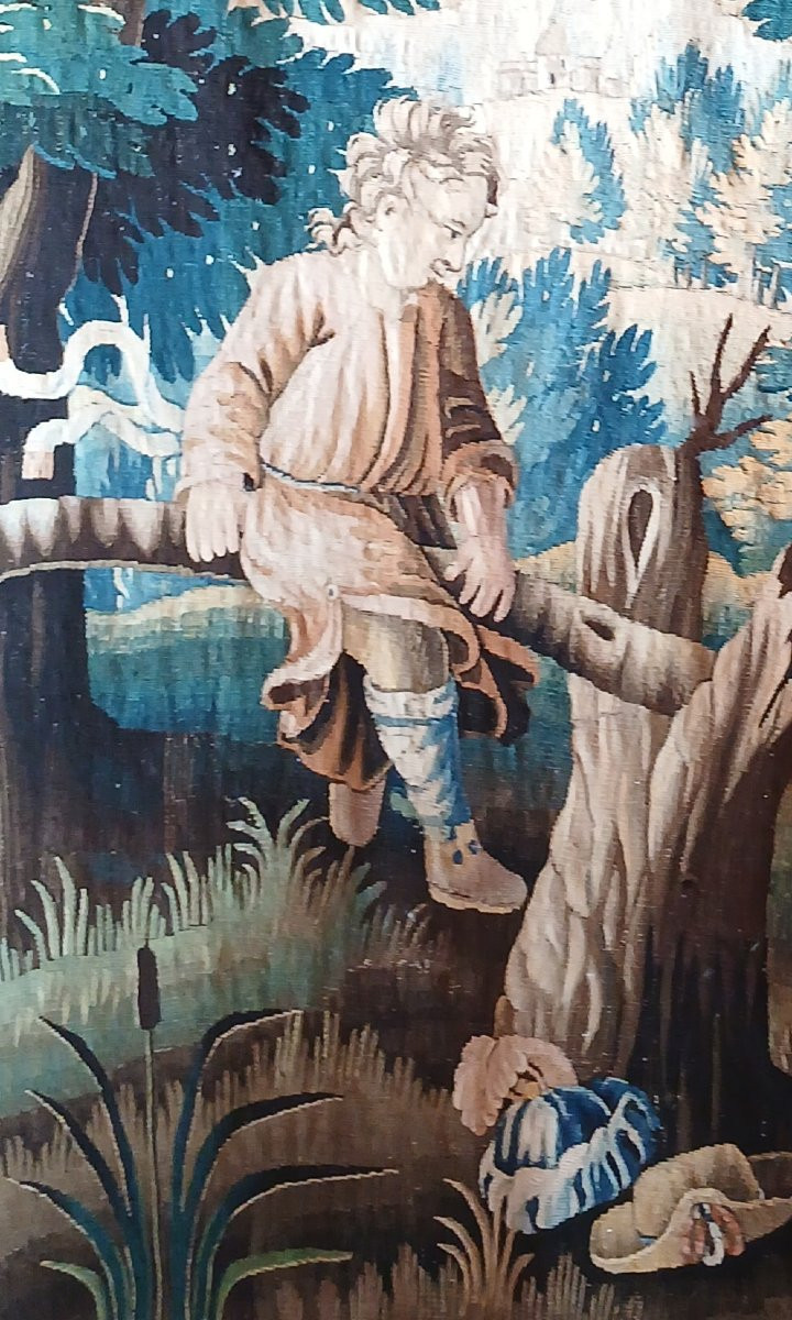 Tapisserie de la manufacture royale d''Aubuson "La Bascule"  XVIIIe sièecle-photo-2