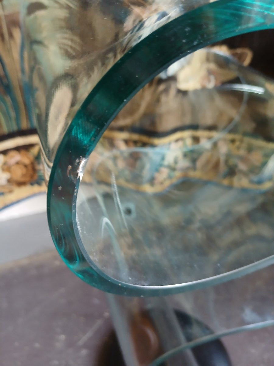 Ensemble de deux consoles en verre design dans le goût Fontana Arte-photo-1