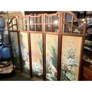 5-panel Art Nouveau Style Screen