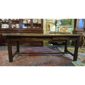 Large Oak Farmhouse Table (with Cat-bar Legs)