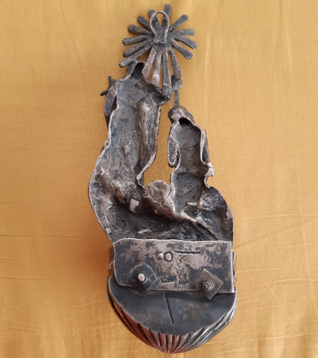 Ancient  Silver Stoup, "st. John Baptizes Jesus"-photo-1