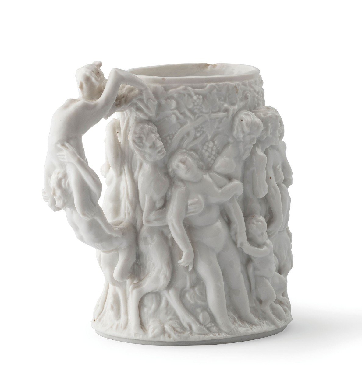 White Porcelain Mug With Erotic Figures