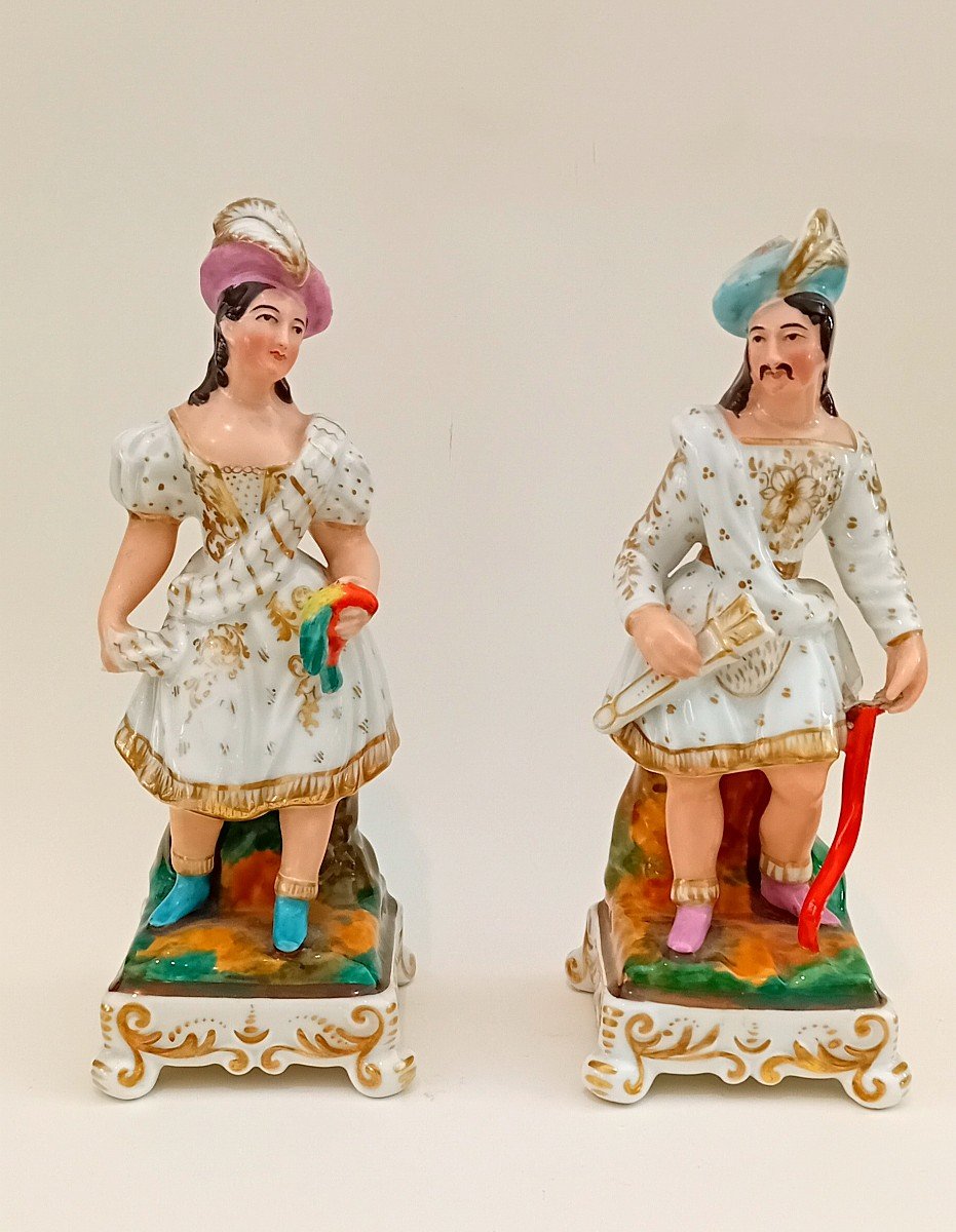 Flacons De Parfum En Porcelaine Décorée, France 19e Siècle