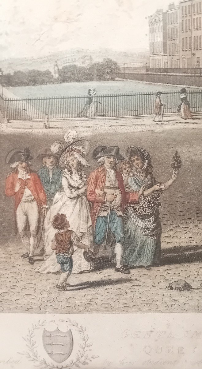 Gravure Aquarellée Française Ancienne Du 18ème Siècle-photo-2