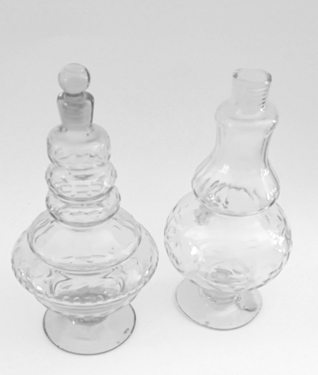 Two Cut Crystal Bottles, 18th Century-photo-2