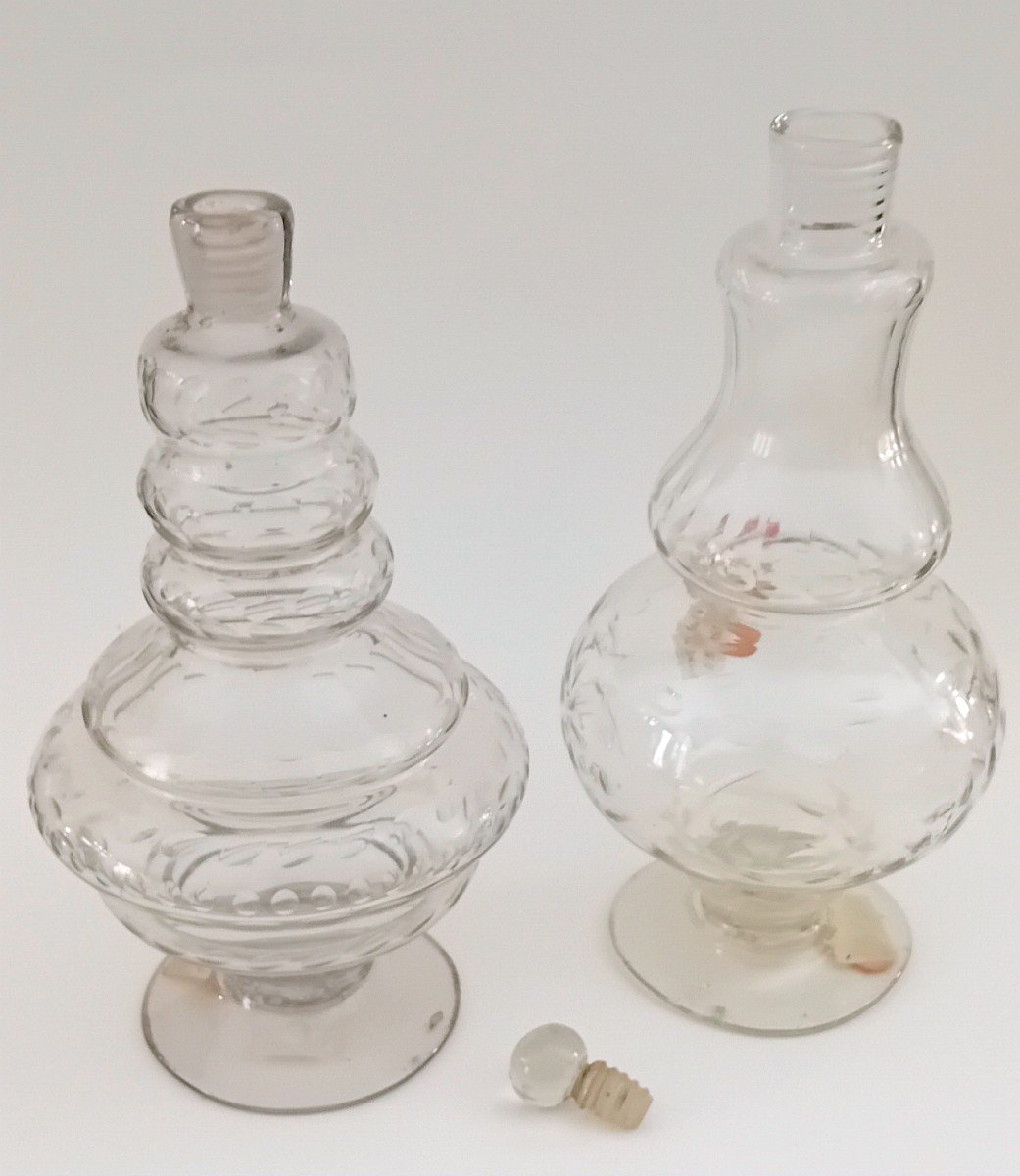 Two Cut Crystal Bottles, 18th Century-photo-3