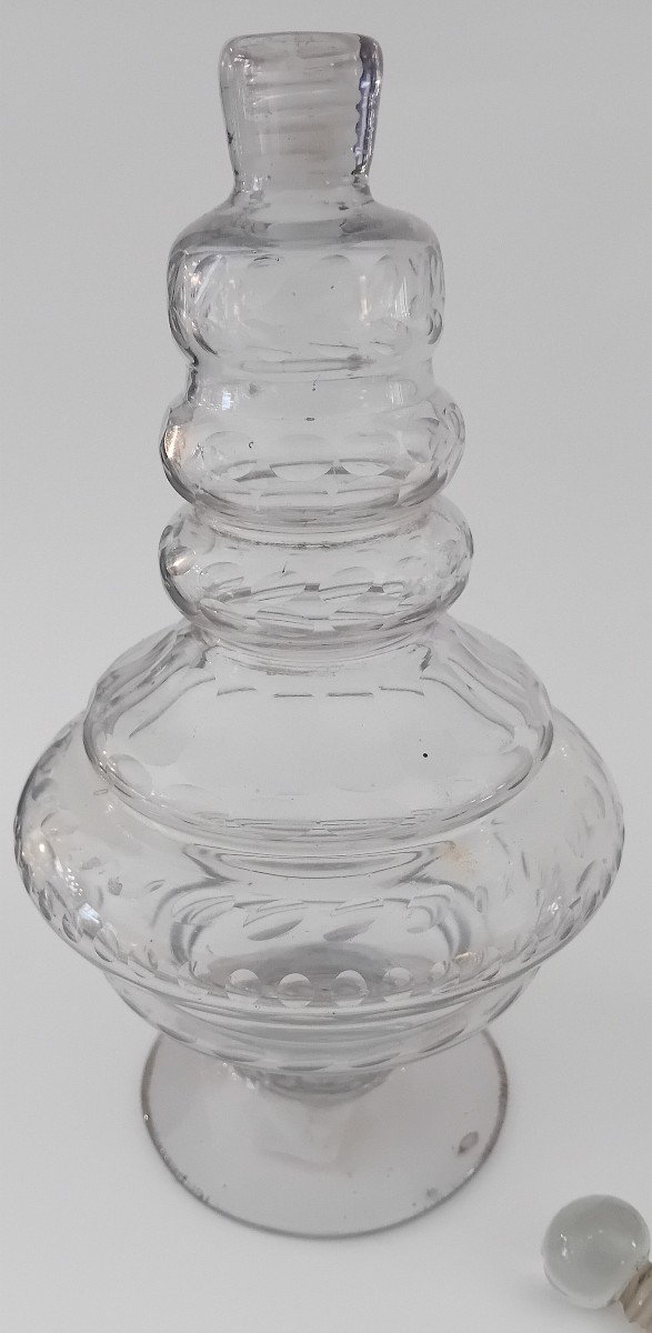 Two Cut Crystal Bottles, 18th Century-photo-1