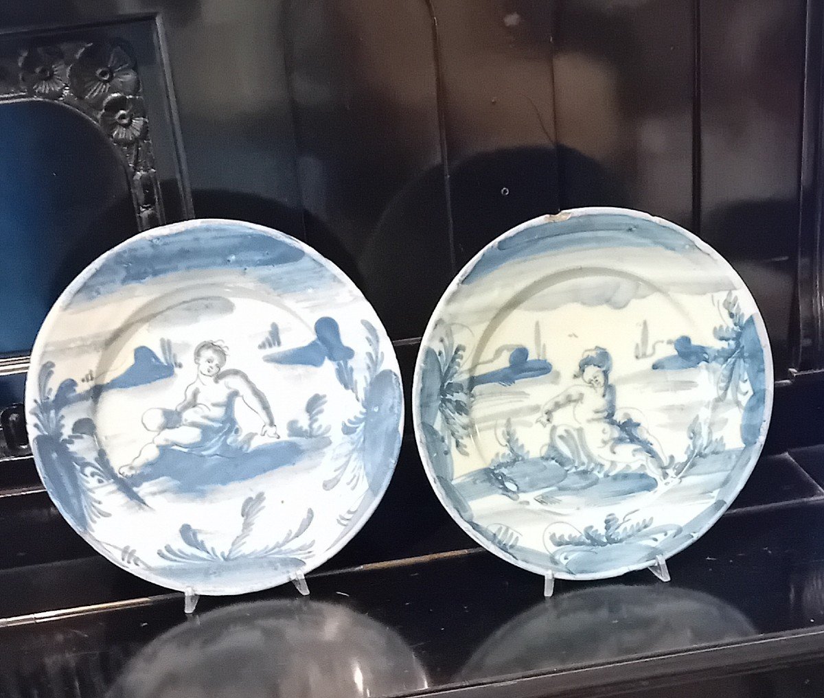 Two Ancient Italian  Maiolica Plates,