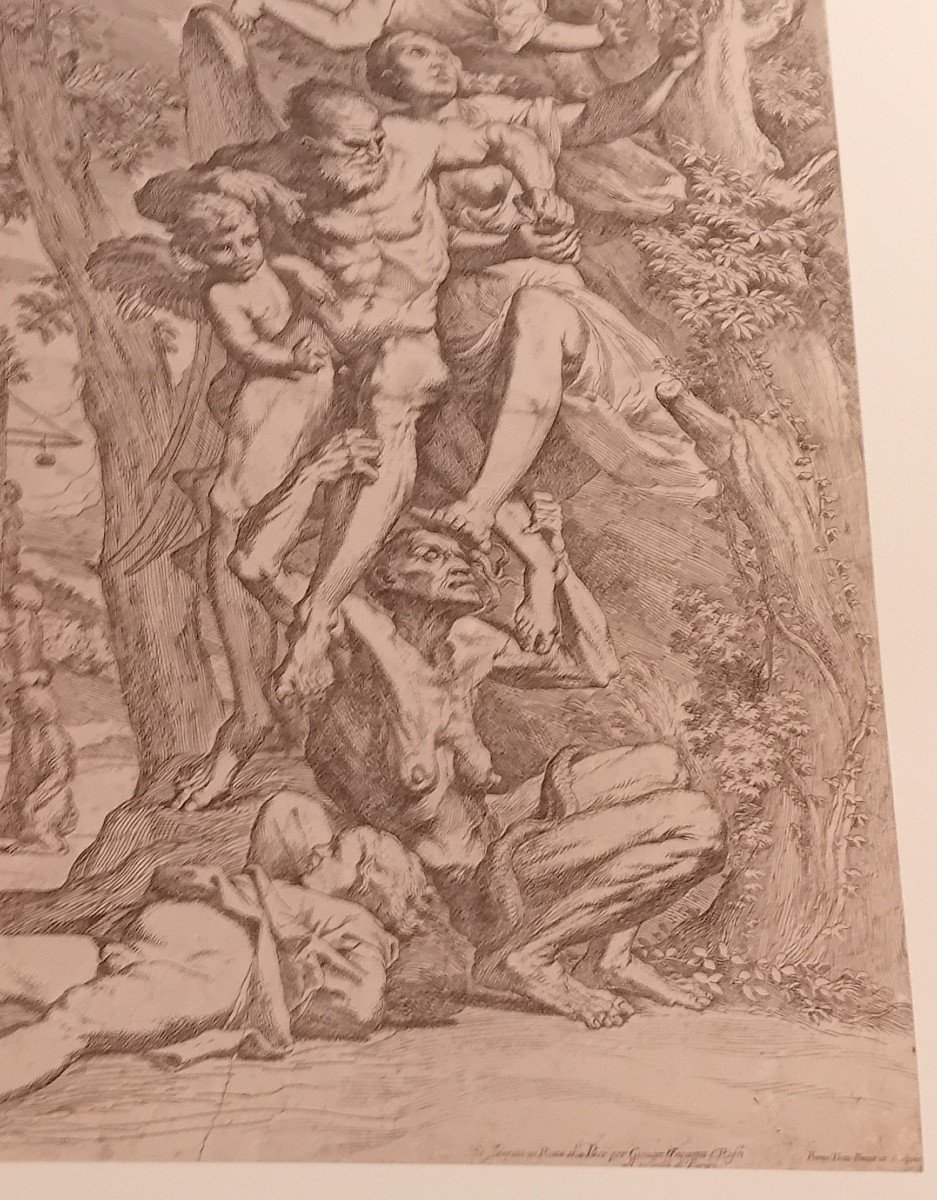 Gravure Italienne Ancienne "allégorie De l'Hiver", Pietro Testa, Rome-photo-2