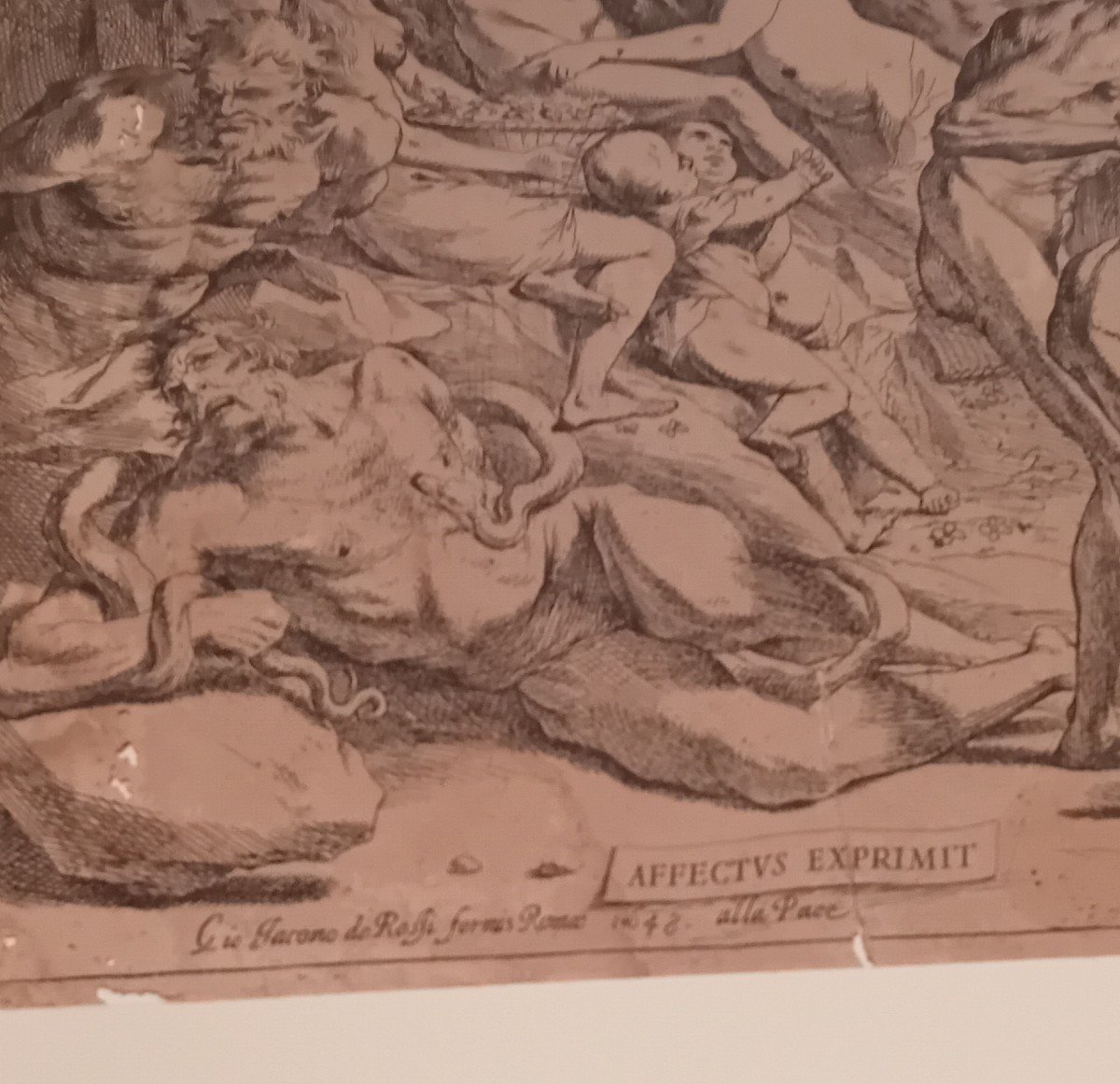 gravure ancienne de Pietro Testa représentant le "triomphe de la peinture sur le Parnasse"-photo-3
