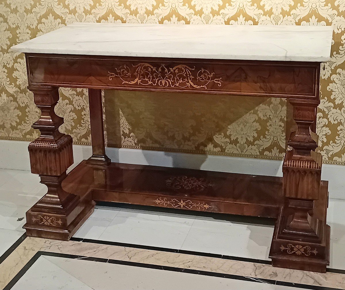 Elegant Pair Of Charles X° Italian  Consolles-photo-3