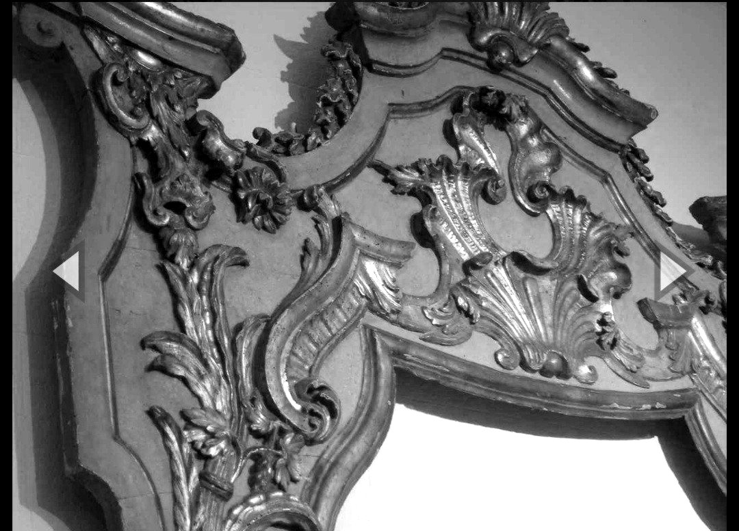 Grand Et Important Miroir Baroque En Bois Doré Et Laqué-photo-3