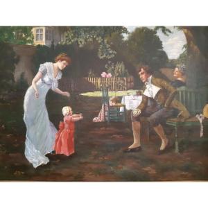 Oil Painting On Canvas, Genre Scene