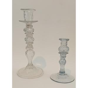 Two Cut Crystal Candlesticks