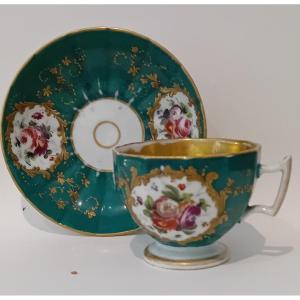 élégante Tasse Et Soucoupe En Porcelaine Européenne Polychrome