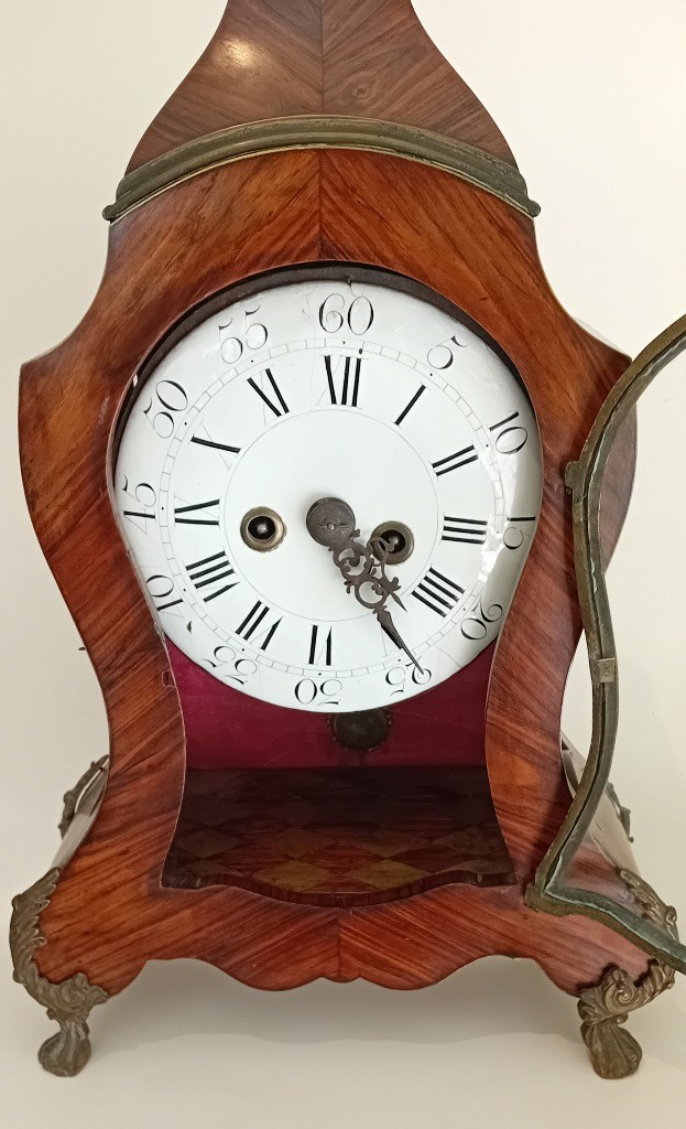 Antique French Louis XV Ebony Clock-photo-3