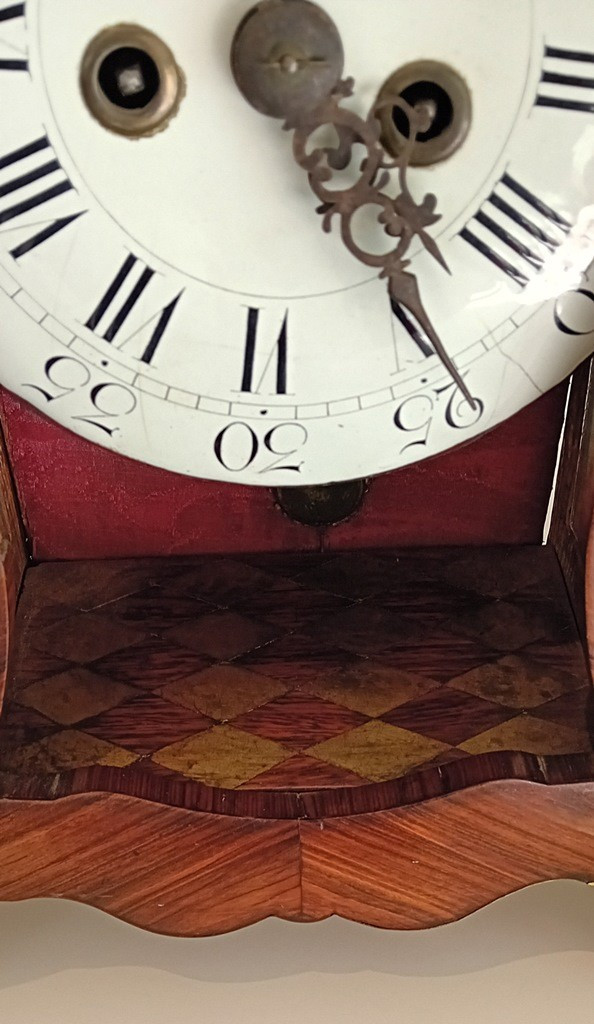 Antique French Louis XV Ebony Clock-photo-2