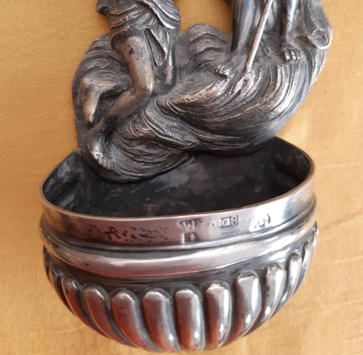 Antique Cast Silver Holy Water, Palermo 18th Century-photo-3