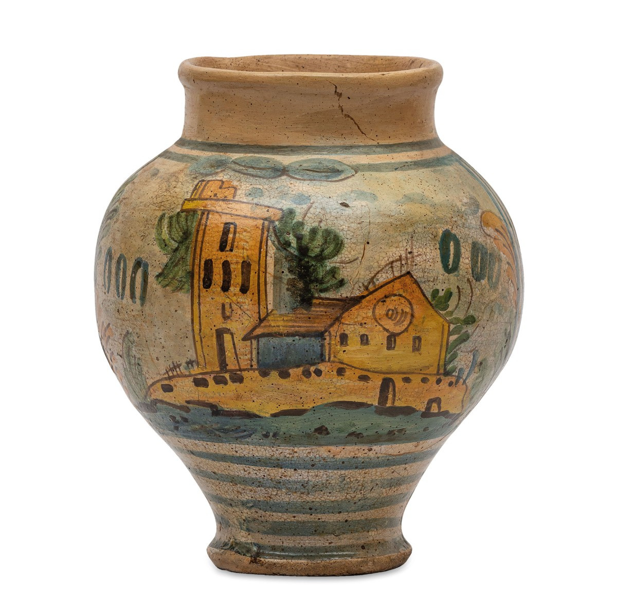 Antique Italian Majolica Vase, 18th Century
