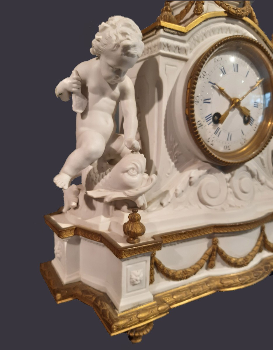 Antique Sèvres Biscuit Pendulum Clock-photo-2