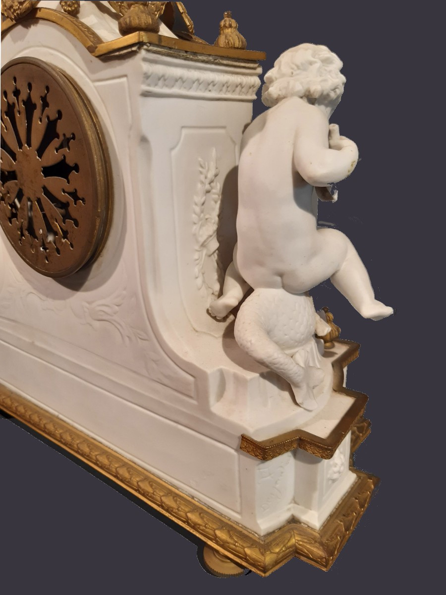 Antique Sèvres Biscuit Pendulum Clock-photo-2