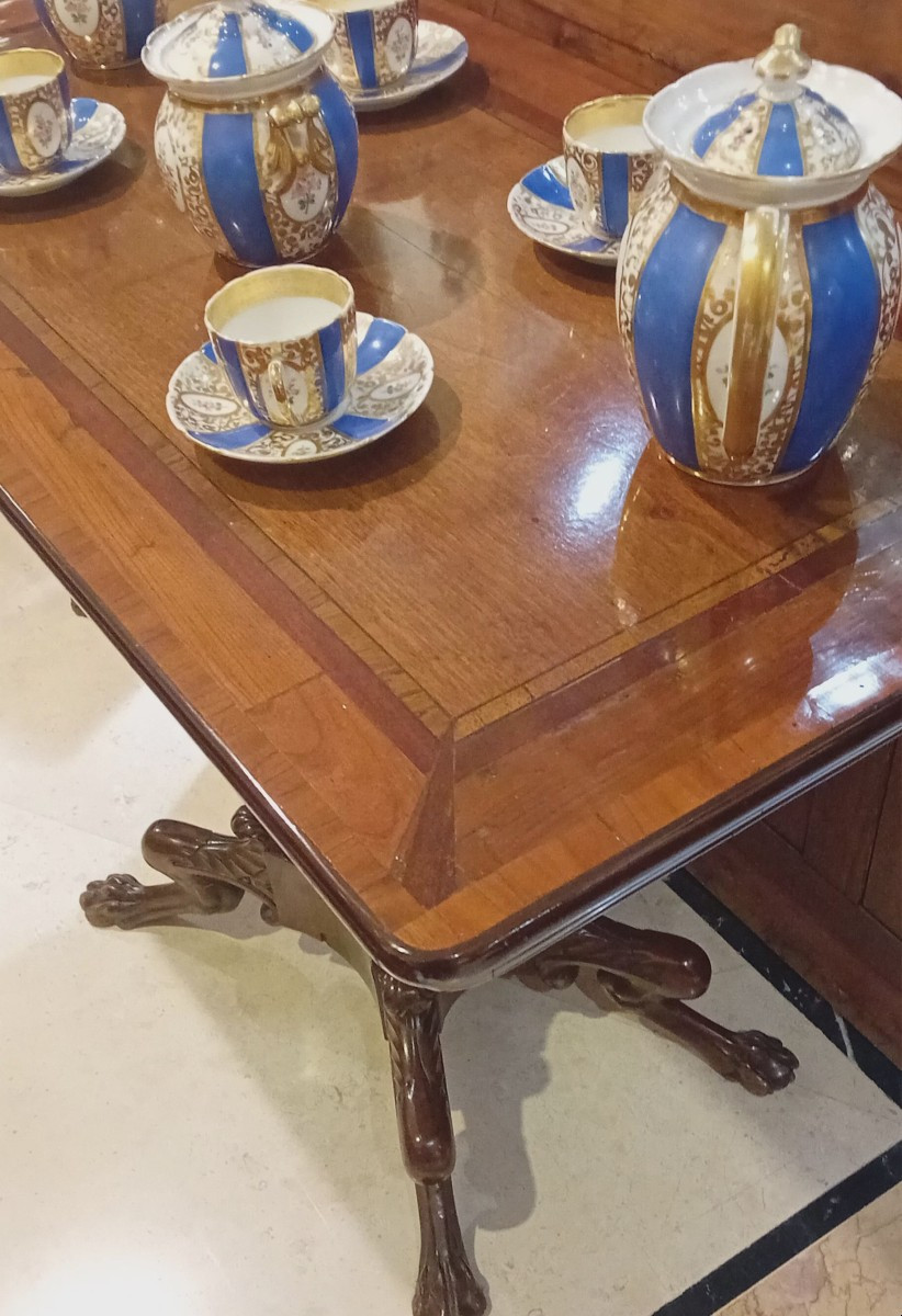 Table à thé ancienne et élégante de style Empire, antiquités italiennes-photo-4