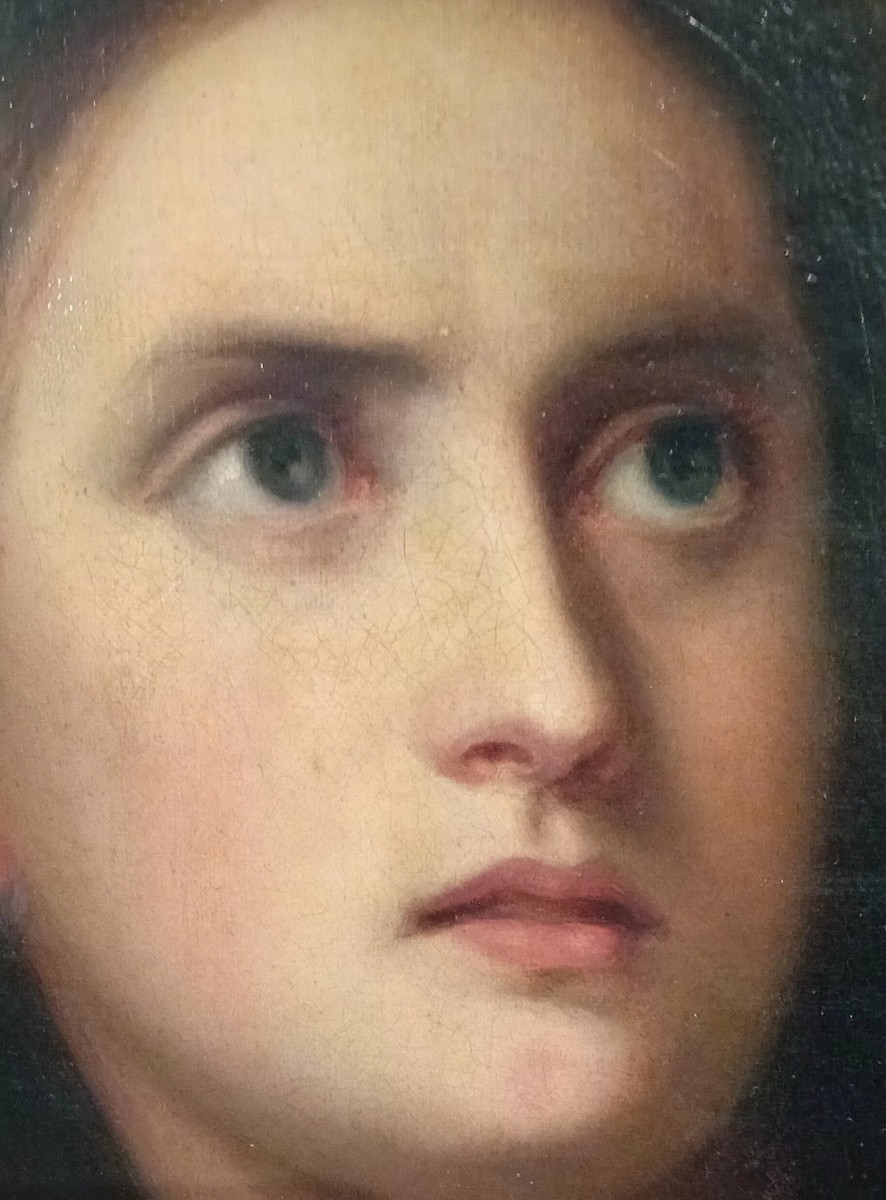 Peinture ancienne de l'école italienne, huile sur toile, portrait d'un jeune homme-photo-3