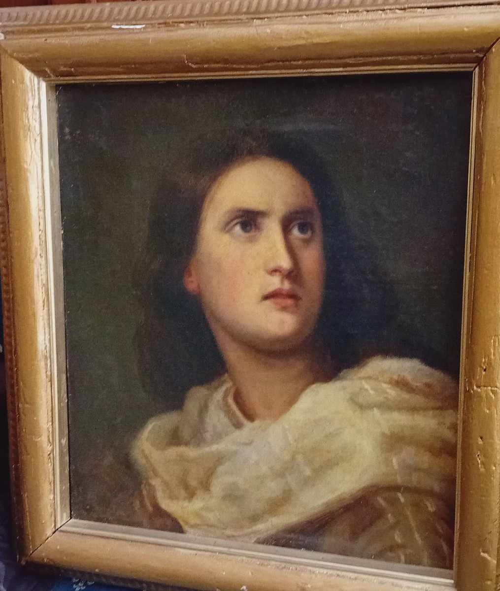 Peinture ancienne de l'école italienne, huile sur toile, portrait d'un jeune homme