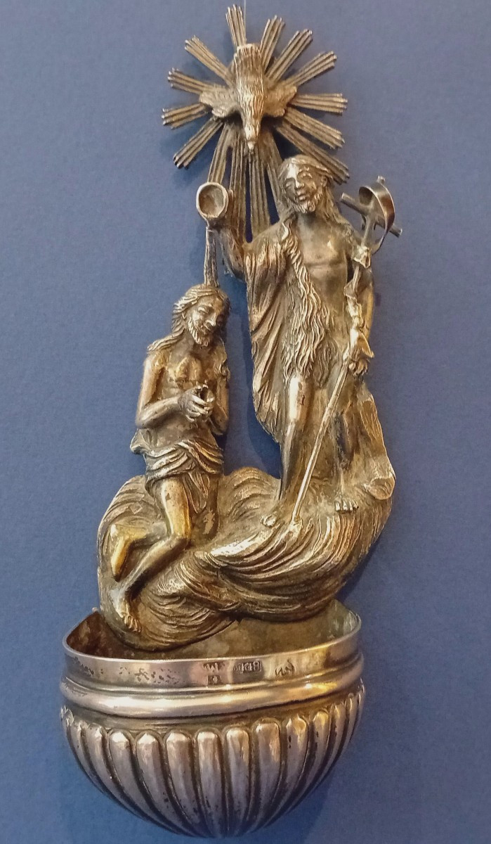 Bénitier en argent ancien, Palerme, XVIIIe siècle