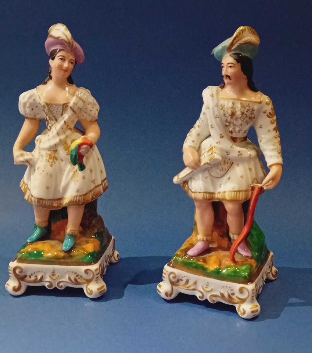 Pair Of Perfume  Porcelain Bottles