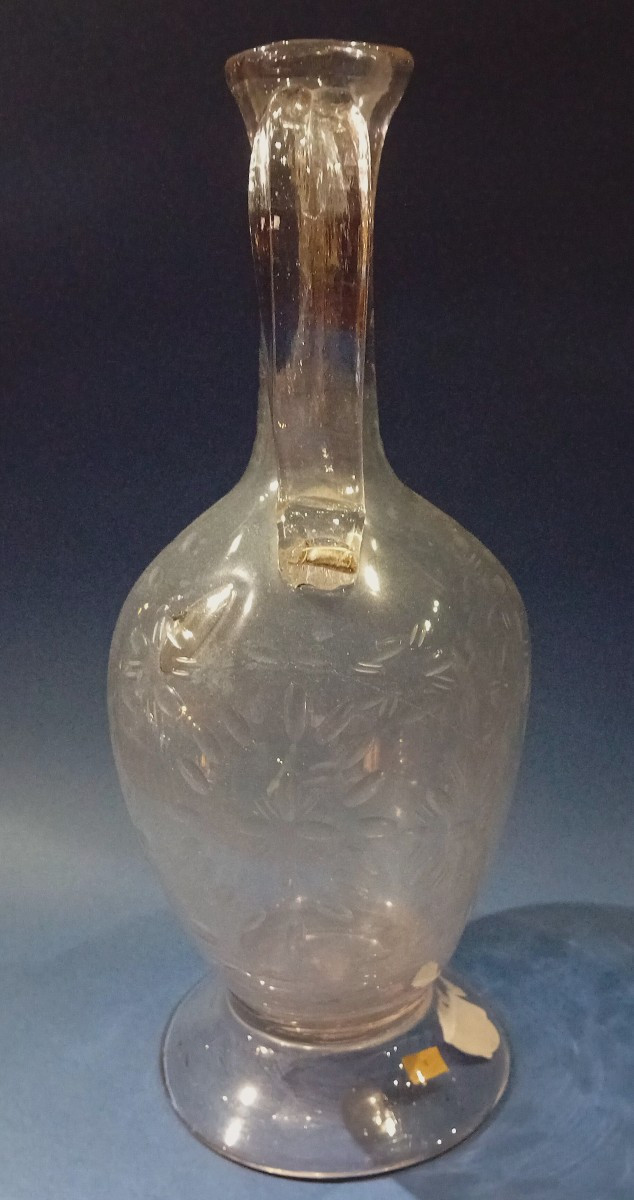 carafe à verser en cristal taillé du XVIIIe siècle-photo-3