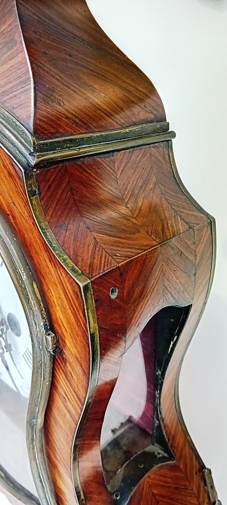 Pendule en ébène violet et bronze doré-photo-2