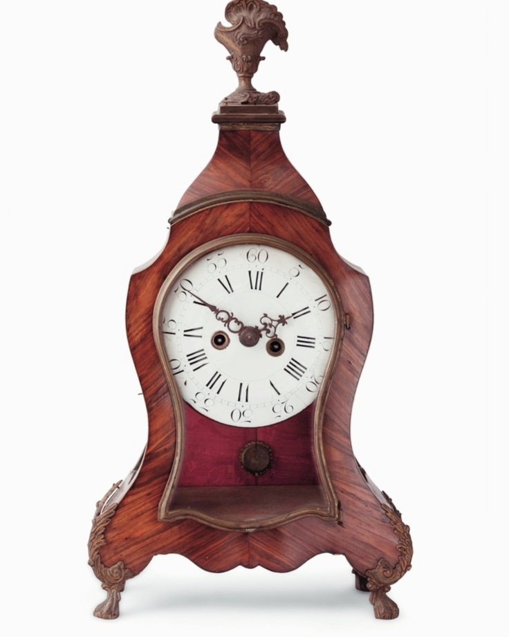 Pendule en ébène violet et bronze doré